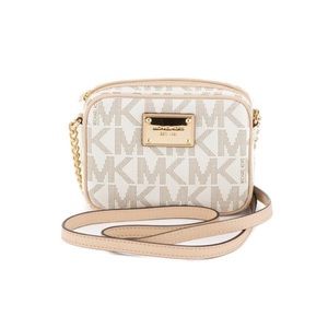 Michael Kors Beige Jet Set MK Crossbody Bag